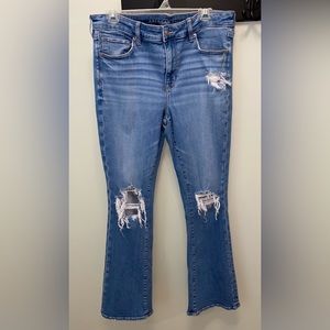 AE HIGH RISE SKINNY KICK JEANS - US 14 REGULAR